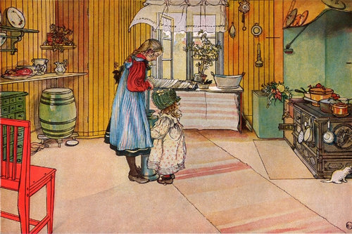 Carl-larsson-la-cuisine-1898