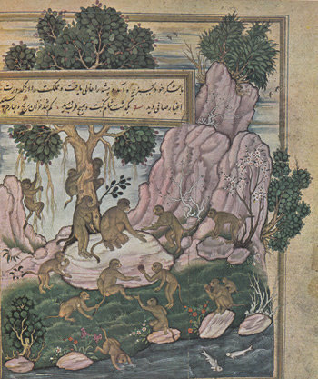 8 Singes-jouant-peinture-indienne