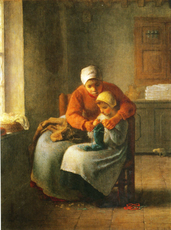 Millet La leçon de tricot