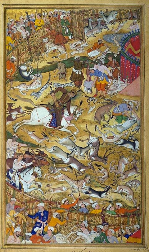 5 Akbar-chassant-dans-un-enclos-peinture-indienne