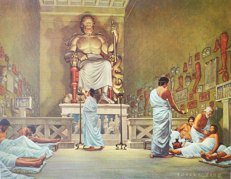 Représentation artistique du rituel d'incubation couleur r