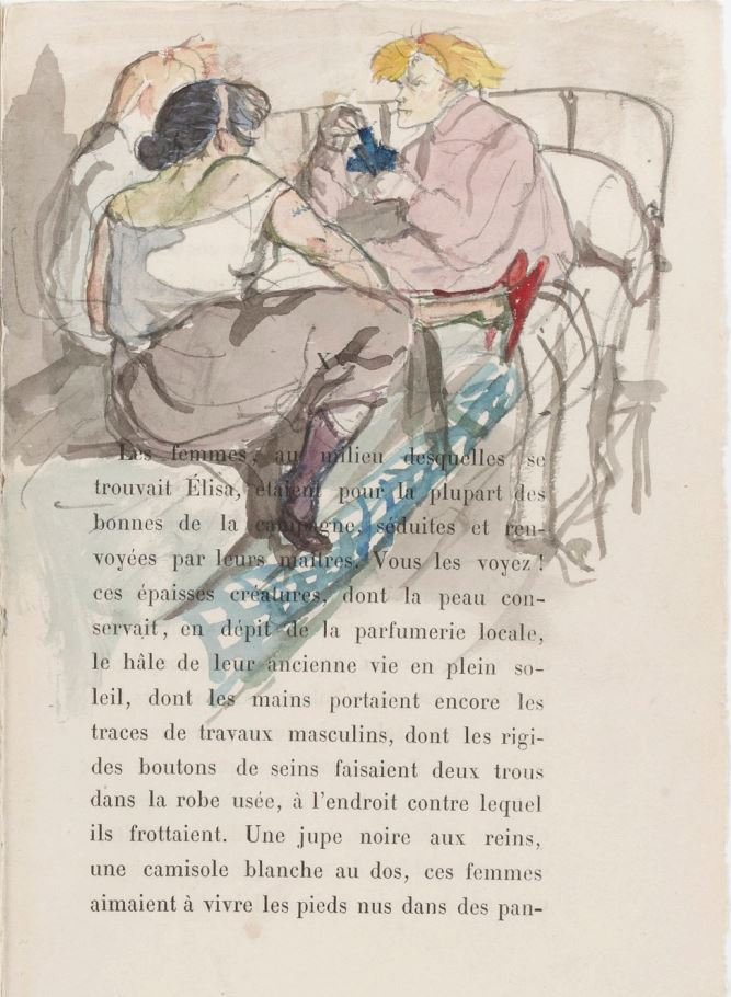 Toulouse-Lautrec Fille Elisa Prostituées sur un lit
