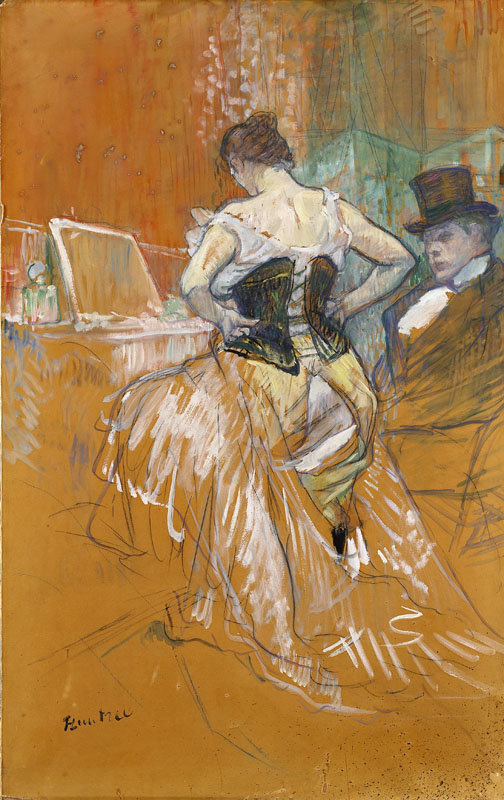Toulouse-Lautrec Conquète de passage étude préparatoire Femme en corset 1896