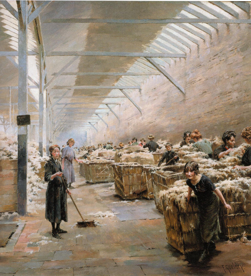 Ferdinand Joseph Gueldry Filature du Nord scène de triage de la laine