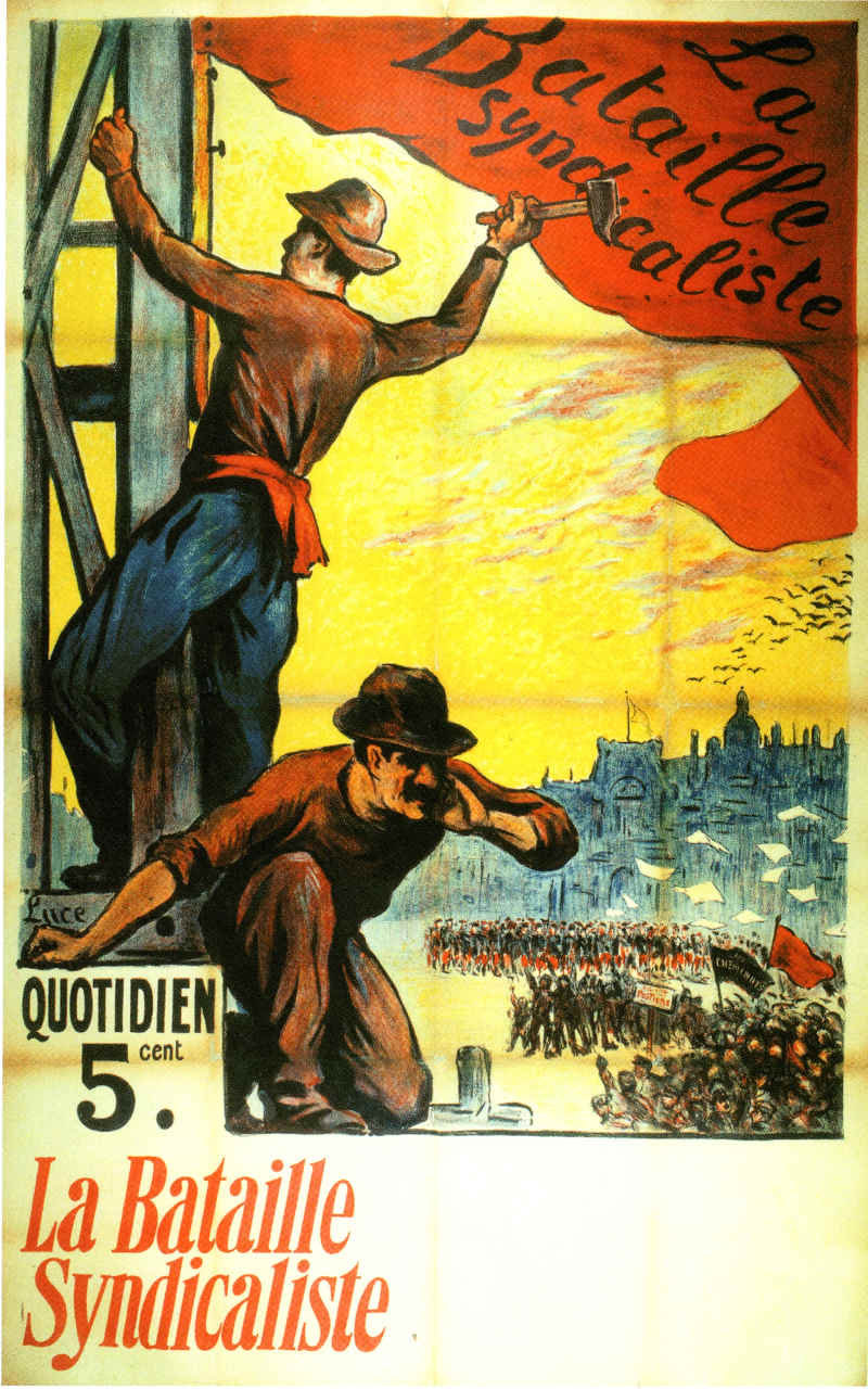 Maximien Luce Affiche Le Drapeau rouge ou La bataille syndicaliste