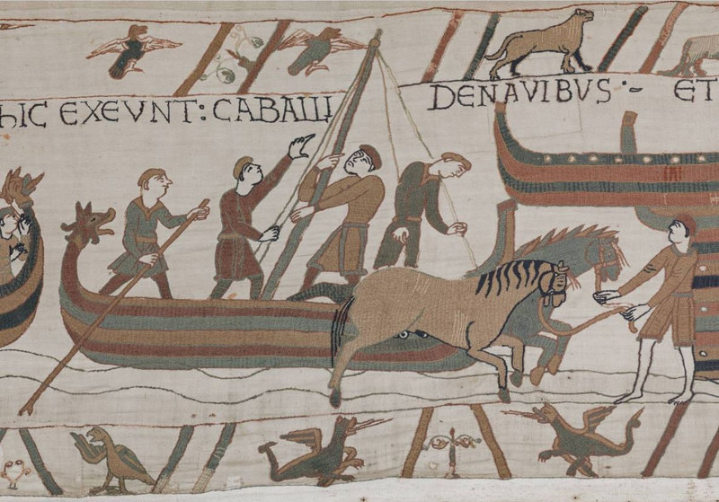 8 Tapisserie Bayeux Descente des chevaux
