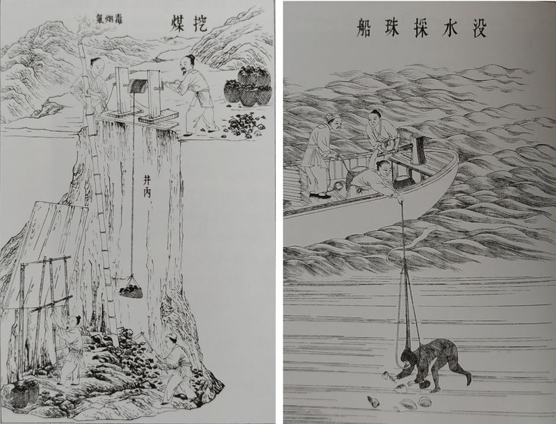 8 Sòng Yīngxīng L’exploitation des œuvres de la nature  le travail de la mine et la pêche de perles  1637