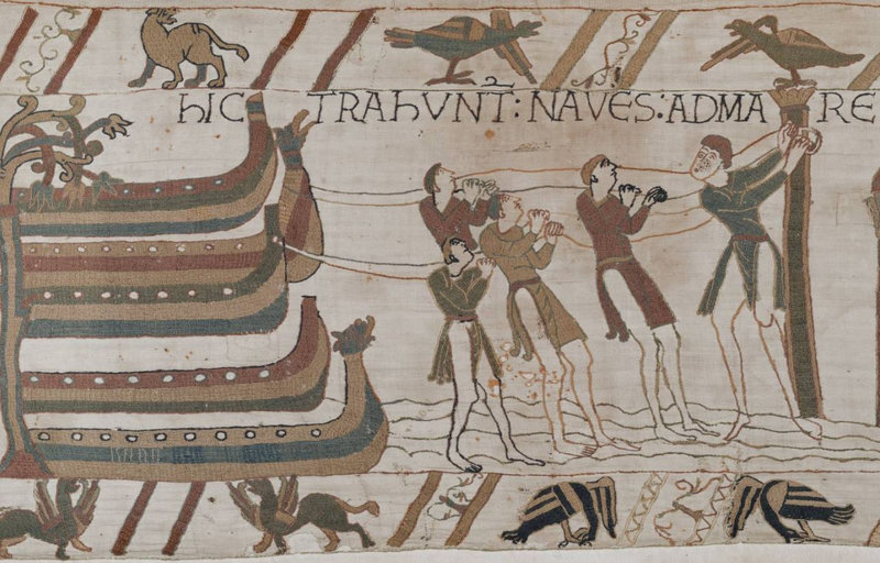 5 Tapisserie Bayeux Navires tirés en mer