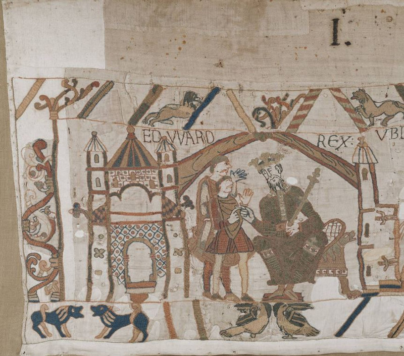 33 Tapisserie Bayeux Début de la broderie