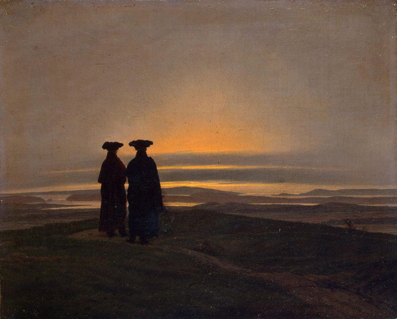 3 Caspar  Paysage du soir avec deux hommes